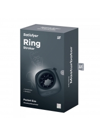 Черный мужской вибромассажер Ring Stroker - Satisfyer - в Воронеже купить с доставкой