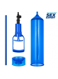 Синяя вакуумная помпа с уплотнительной насадкой - Sex Expert - в Воронеже купить с доставкой