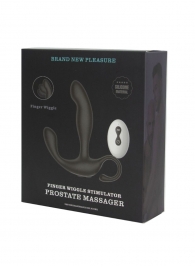 Черный вибромассажер простаты с эффектом фингеринга и пультом ДУ - Secwell - в Воронеже купить с доставкой