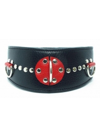 Кожаный ошейник с металлическими клепками - БДСМ Арсенал - купить с доставкой в Воронеже