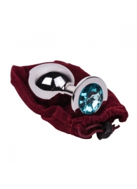 Большой стальной плаг с голубым кристаллом High Sky - 9,5 см. - Erotic Fantasy - купить с доставкой в Воронеже