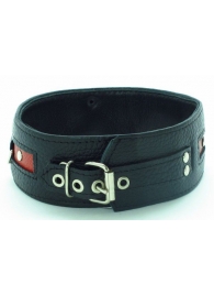 Черно-красный ошейник на пряжке - БДСМ Арсенал - купить с доставкой в Воронеже