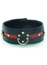 Черно-красный ошейник на пряжке - БДСМ Арсенал - купить с доставкой в Воронеже