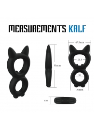 Черное двойное эрекционное кольцо Rooster Kalf - Velv or - в Воронеже купить с доставкой