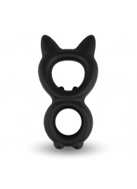 Черное двойное эрекционное кольцо Rooster Kalf - Velv or - в Воронеже купить с доставкой