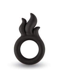 Черное эрекционное кольцо-пламя Rooster Hawk - Velv or - в Воронеже купить с доставкой