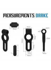 Черное двойное эрекционное виброкольцо Rooster Drake - Velv or - в Воронеже купить с доставкой