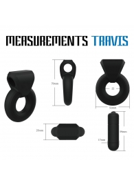 Черное эрекционное виброкольцо Rooster Travis - Velv or - в Воронеже купить с доставкой