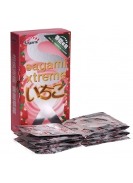 Презервативы Sagami Xtreme Strawberry c ароматом клубники - 10 шт. - Sagami - купить с доставкой в Воронеже