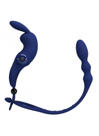 Синее эрекционное виброкольцо со съемным анальным хвостом - Baile - в Воронеже купить с доставкой