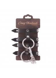 Черные однослойные наручники из натуральной кожи - Crazy Handmade - купить с доставкой в Воронеже