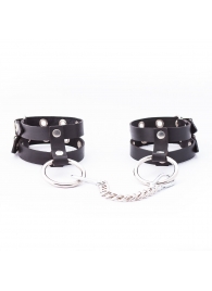 Черные однослойные оковы на цепочке - Crazy Handmade - купить с доставкой в Воронеже