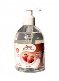 Лубрикант на водной снове Love Protection Strawberry с ароматом клубники - 300 мл. - Lola Games - купить с доставкой в Воронеже