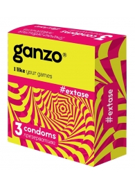 Презервативы анатомической формы с точечной и ребристой структурой Ganzo Extase - 3 шт. - Ganzo - купить с доставкой в Воронеже