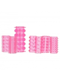 Набор из 7 розовых насадок на пенис ONE-A-DAY PENIS SLEEVES PINK - Seven Creations - в Воронеже купить с доставкой