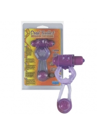 Фиолетовое эрекционное кольцо с вибропулей и стимулирующим хвостиком - Seven Creations - в Воронеже купить с доставкой