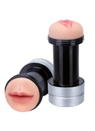 Двусторонний мастурбатор REALSTUFF 2 IN 1 HUMMER MOUTH   VAGINA - ротик и вагина - Dream Toys - в Воронеже купить с доставкой