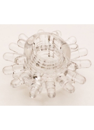 Прозрачное гелевое эрекционное кольцо с шипиками - Toyfa Basic - в Воронеже купить с доставкой