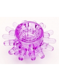 Фиолетовое гелевое эрекционное кольцо с шипиками - Toyfa Basic - в Воронеже купить с доставкой