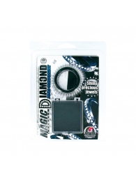 Чёрное эрекционное кольцо со стразами MAGIC DIAMOND - NMC - купить с доставкой в Воронеже