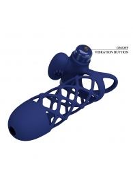 Синяя насадка на пенис Powerful Ring - 13,5 см. - Baile - в Воронеже купить с доставкой