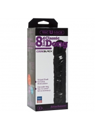Насадка-фаллоимитатор Vac-U-Lock CodeBlack 8 Inch Classic Dong - 19,3 см. - Doc Johnson - купить с доставкой в Воронеже