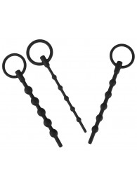 Набор из 3 черных силиконовых уретральных стимуляторов Training Set - Orion - купить с доставкой в Воронеже