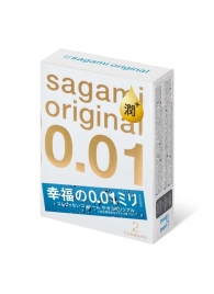 Увлажнённые презервативы Sagami Original 0.01 Extra Lub - 2 шт. - Sagami - купить с доставкой в Воронеже