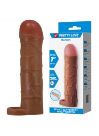 Коричневая насадка-удлинитель на пенис Bunion - 16,5 см. - Baile - в Воронеже купить с доставкой