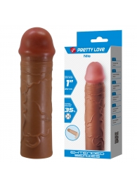 Коричневая насадка-удлинитель на пенис Nile - 16,5 см. - Baile - в Воронеже купить с доставкой