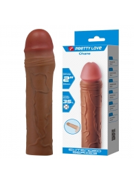 Коричневая насадка на пенис Chane - 18 см. - Baile - в Воронеже купить с доставкой