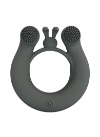 Серое эрекционное кольцо Dahlia с 2 стимулирующими щеточками - Baile - в Воронеже купить с доставкой