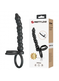 Черная насадка на пенис для двойного проникновения Dillion - Baile - купить с доставкой в Воронеже