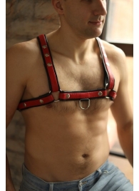 Черно-красная мужская портупея Black-Red - БДСМ Арсенал - купить с доставкой в Воронеже