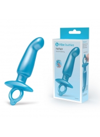 Голубая анальная пробка для массажа простаты Hither Silicone Prostate Plug - 14,3 см. - b-Vibe - в Воронеже купить с доставкой