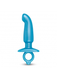 Голубая анальная пробка для массажа простаты Hither Silicone Prostate Plug - 14,3 см. - b-Vibe - в Воронеже купить с доставкой