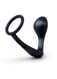 Черное эрекционное кольцо со стимулятором простаты Ringer Cock Ring   Plug - b-Vibe - в Воронеже купить с доставкой