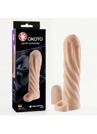 Телесная насадка-удлинитель Okoto со спиралевидным рельефом - 16 см. - Sitabella - в Воронеже купить с доставкой