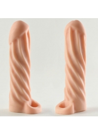 Телесная насадка-удлинитель Okoto со спиралевидным рельефом - 16 см. - Sitabella - в Воронеже купить с доставкой