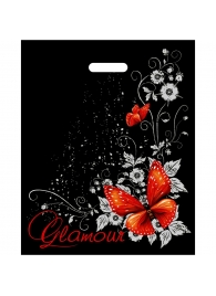 Черный пакет Glamour с вырубной ручкой (38х47 см) - Сима-Ленд - купить с доставкой в Воронеже