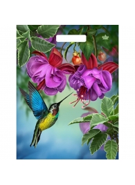 Пакет с принтом в виде колибри в цветах с вырубной ручкой (31х40 см) - Сима-Ленд - купить с доставкой в Воронеже
