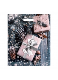 Новогодний пакет с принтом в виде подарков и вырубной ручкой (45х38 см) - Сима-Ленд - купить с доставкой в Воронеже