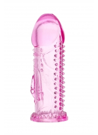 Розовая насадка на пенис с шипиками и коготком - 13,5 см. - A-toys - в Воронеже купить с доставкой