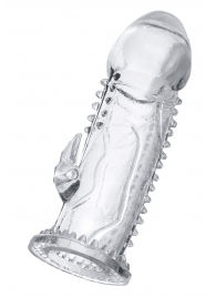 Прозрачная насадка на пенис с шипиками и коготком - 13,5 см. - A-toys - в Воронеже купить с доставкой