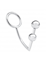 Кольцо на пенис с анальным стимулятором Two Bead Stainless Steel Anal Hook   Cock Ring - BlueLine - в Воронеже купить с доставкой