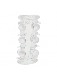 Прозрачная насадка на пенис с шипами и бугорками JELLY JOY LUST CLUSTER CLEAR - Dream Toys - в Воронеже купить с доставкой