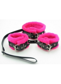 Набор с розовым мехом BDSM Light - БДСМ Арсенал - купить с доставкой в Воронеже