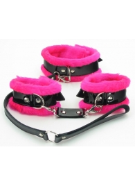 Набор с розовым мехом BDSM Light - БДСМ Арсенал - купить с доставкой в Воронеже