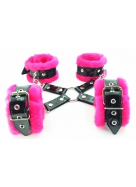 Набор фиксаторов краб с розовым мехом BDSM Light - БДСМ Арсенал - купить с доставкой в Воронеже