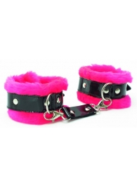 Розовые наручники с мехом BDSM Light - БДСМ Арсенал - купить с доставкой в Воронеже